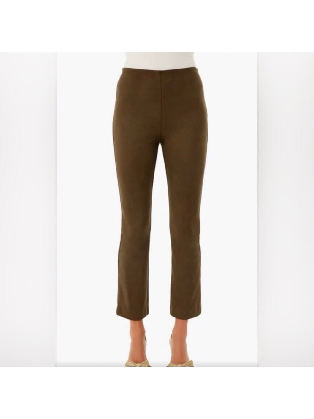 Tuckernuck Ann Mashburn Ashford Faux Brown Suede Pull-On Cropped Pant - size XL